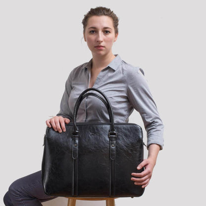 Large Classic Women's Vegan Briefcase 3