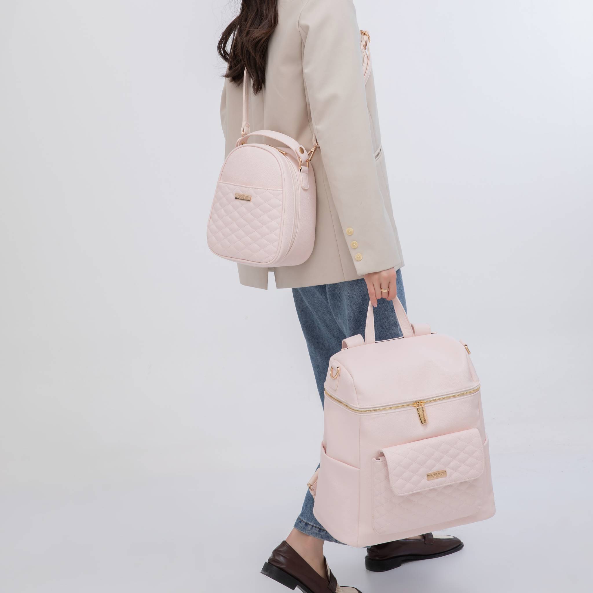 Monaco Diaper Bag | Pastel Pink