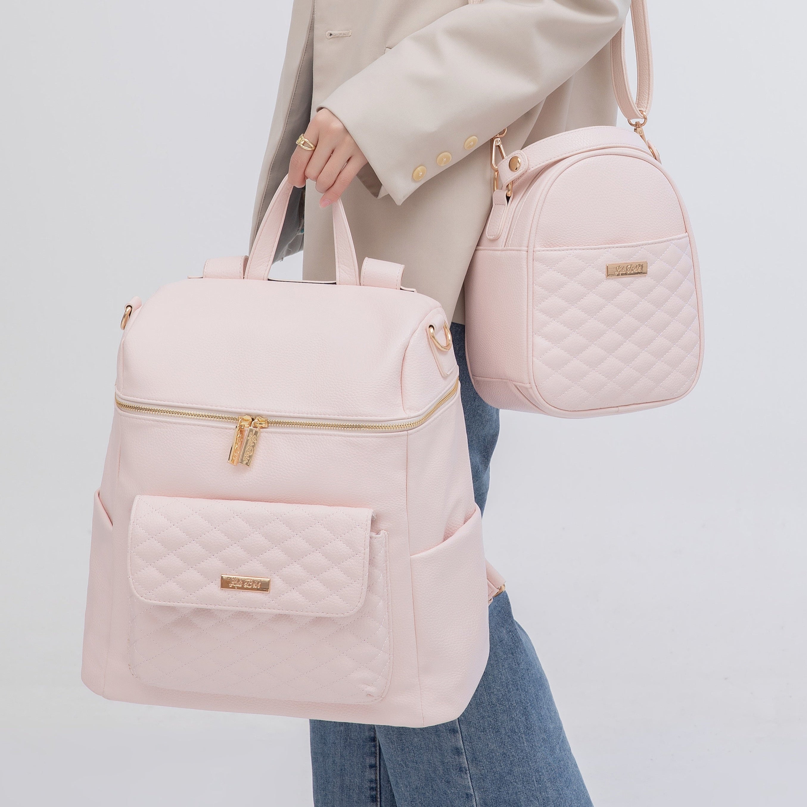 Monaco Diaper Bag | Pastel Pink