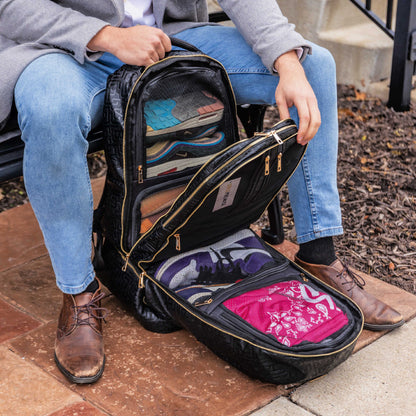 Black Monogram Leather Carry-On Backpack (Patented Signature Design)