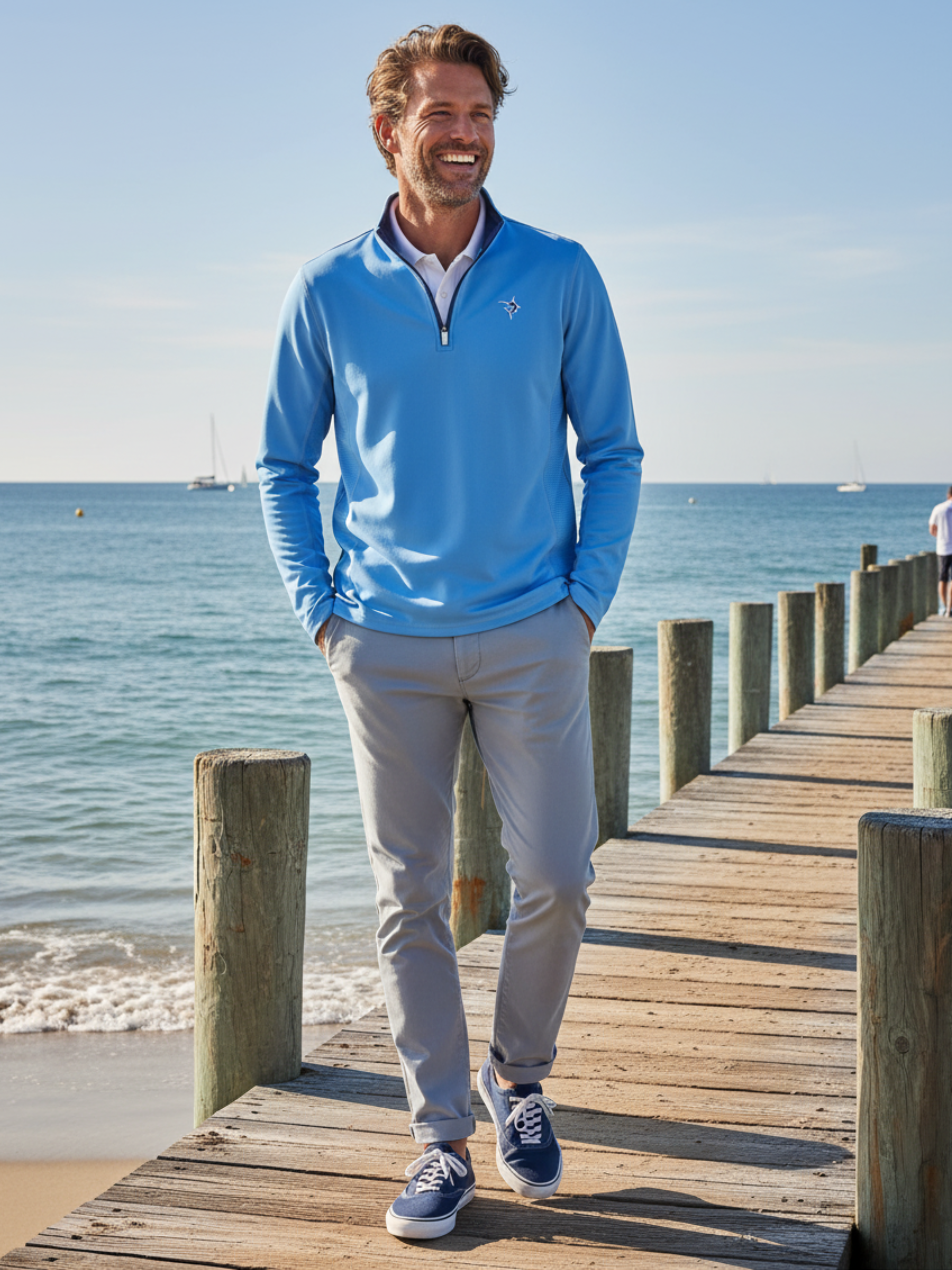 Montauk Long Sleeve Shirt. Light Blue
