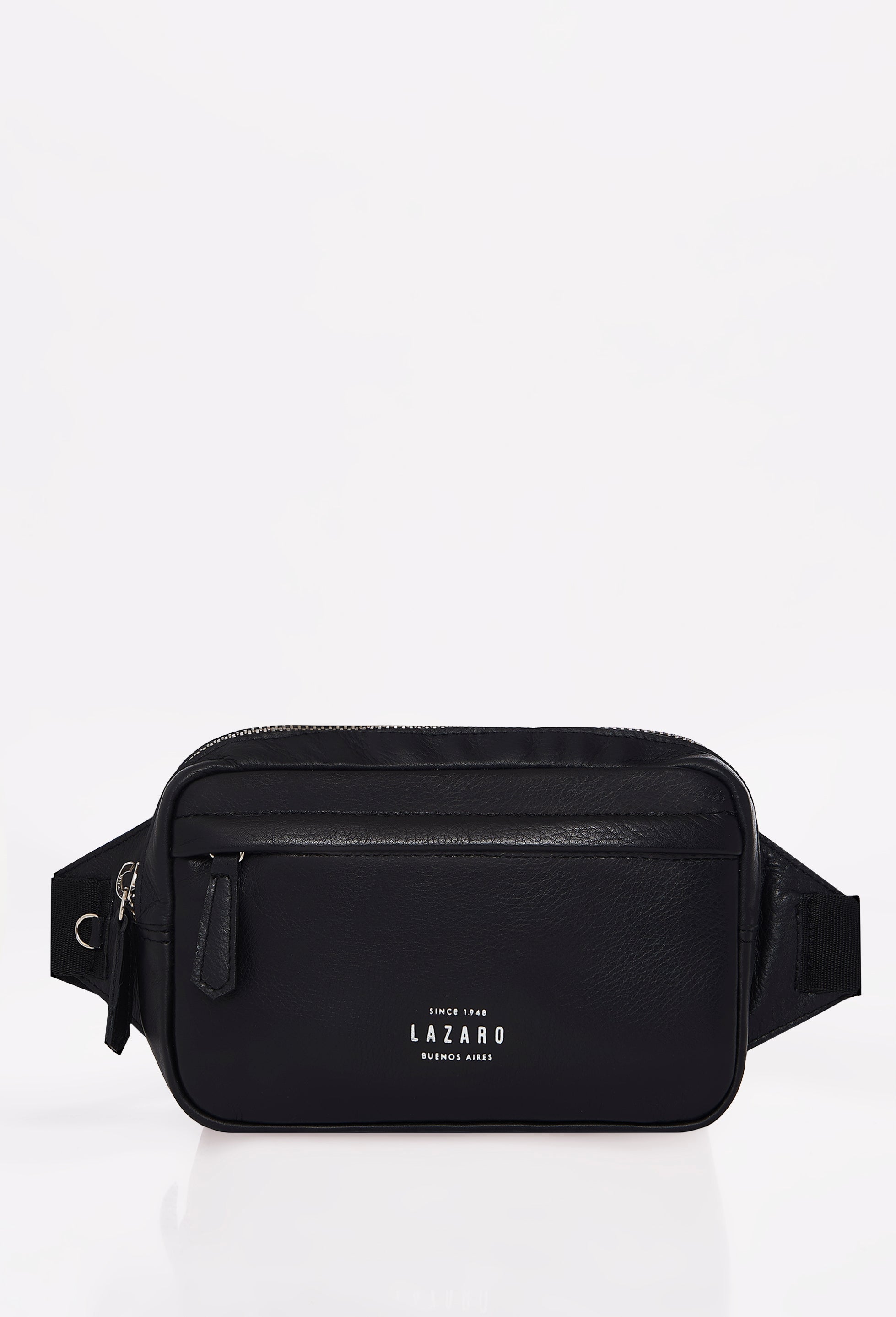 Black Leather Belt Bag 'Salerno'