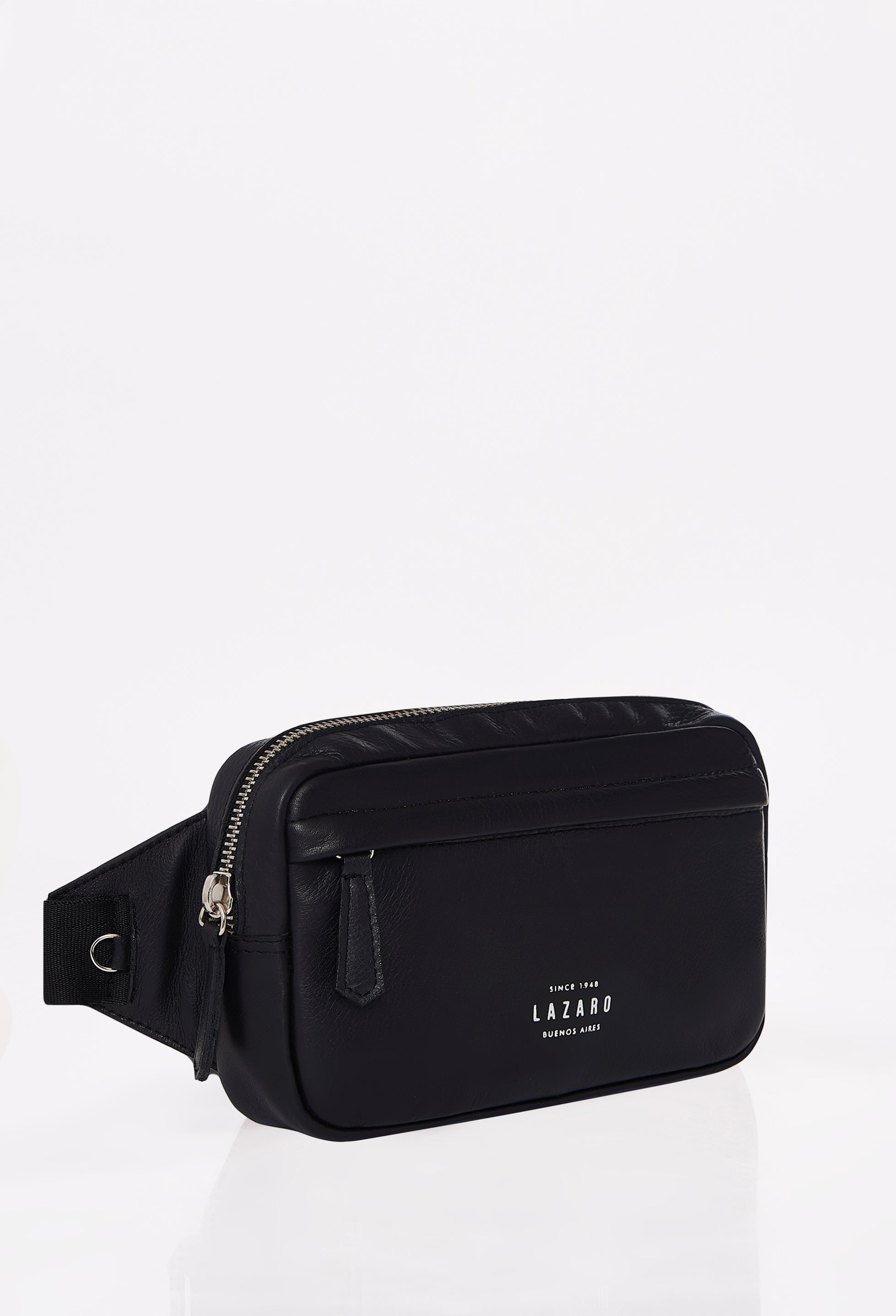 Black Leather Belt Bag 'Salerno'