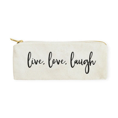 Live, Love, Laugh Cotton Canvas Pencil Case and Travel Pouch