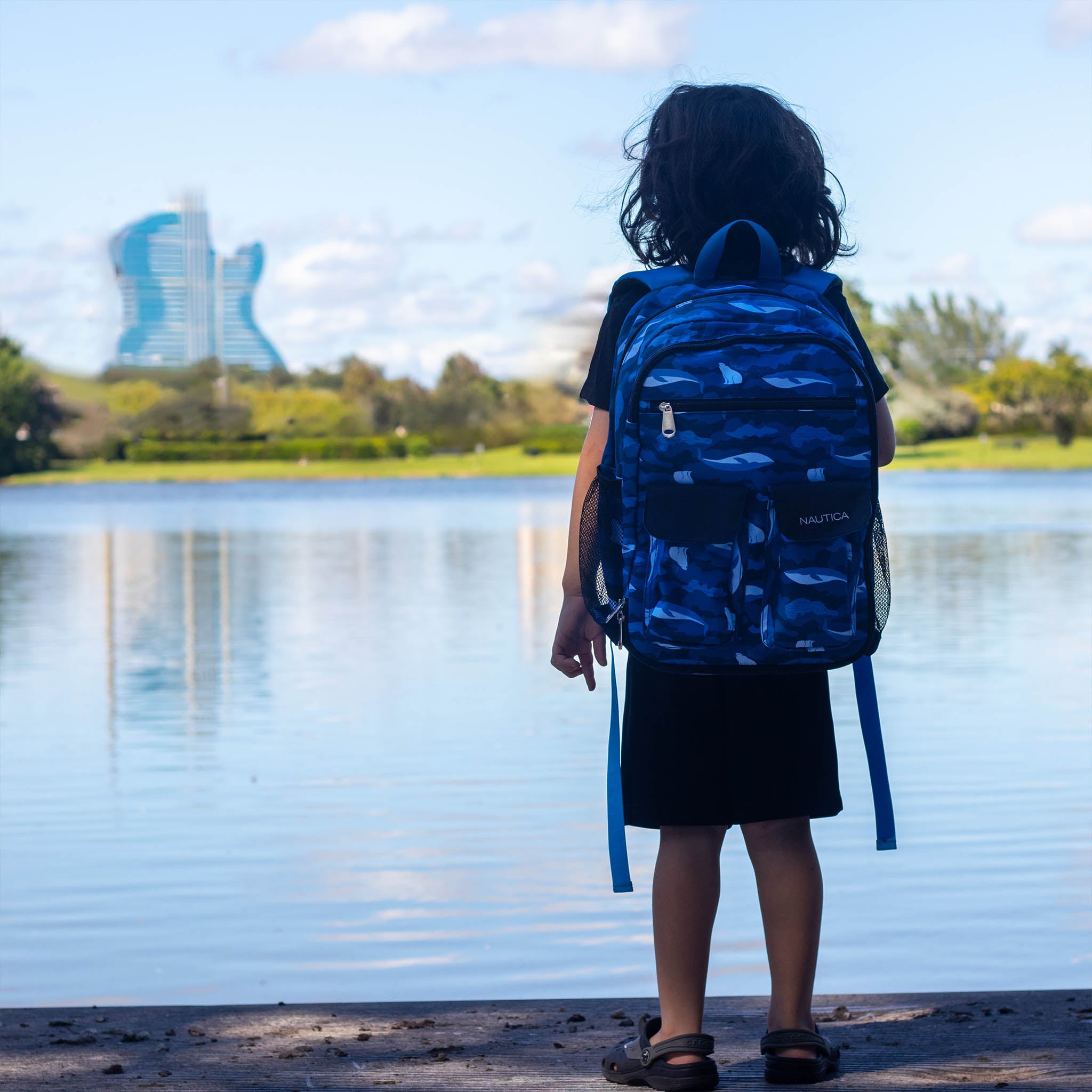 Mochila para niños para la escuela | Camuflaje polar | 16" de alto