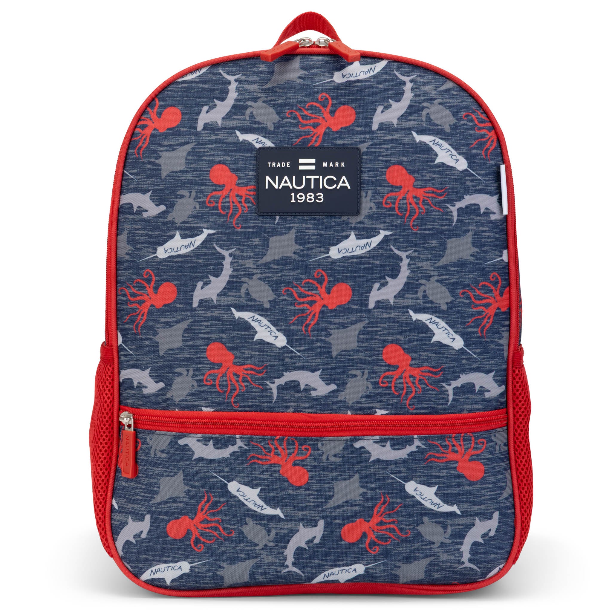 Back to Basics Cushioned Kids Backpack | Red Octopus | 16" Tall