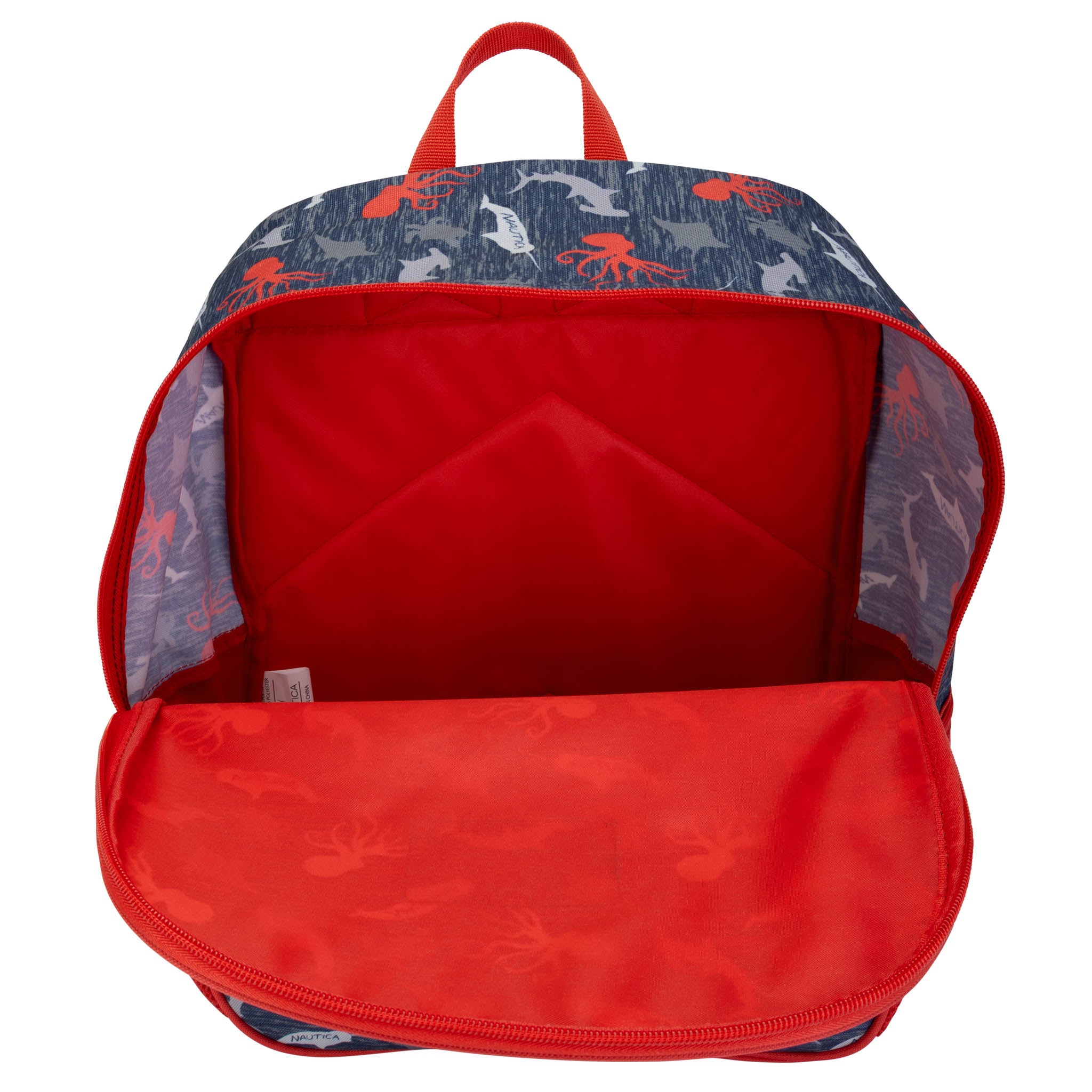 Back to Basics Cushioned Kids Backpack | Red Octopus | 16" Tall