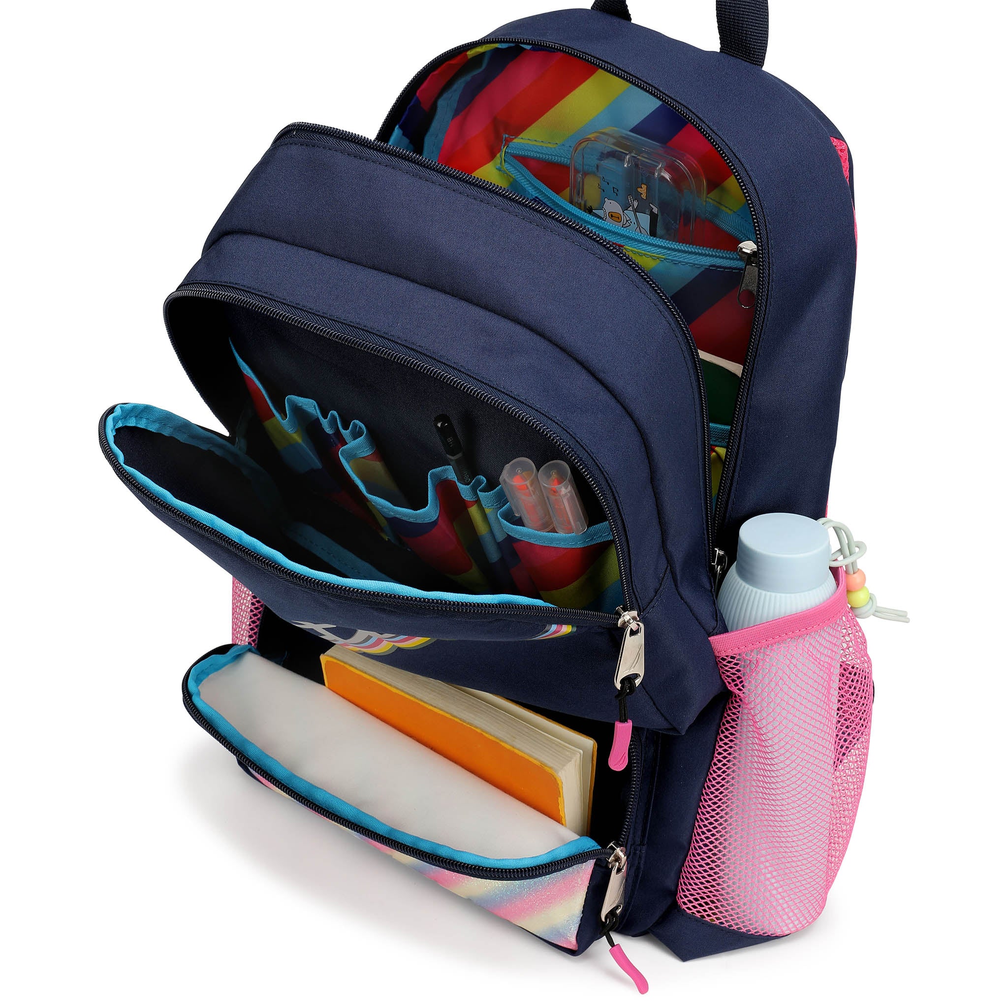 Mochila para niños para la escuela | Arco iris retro | 16" de alto