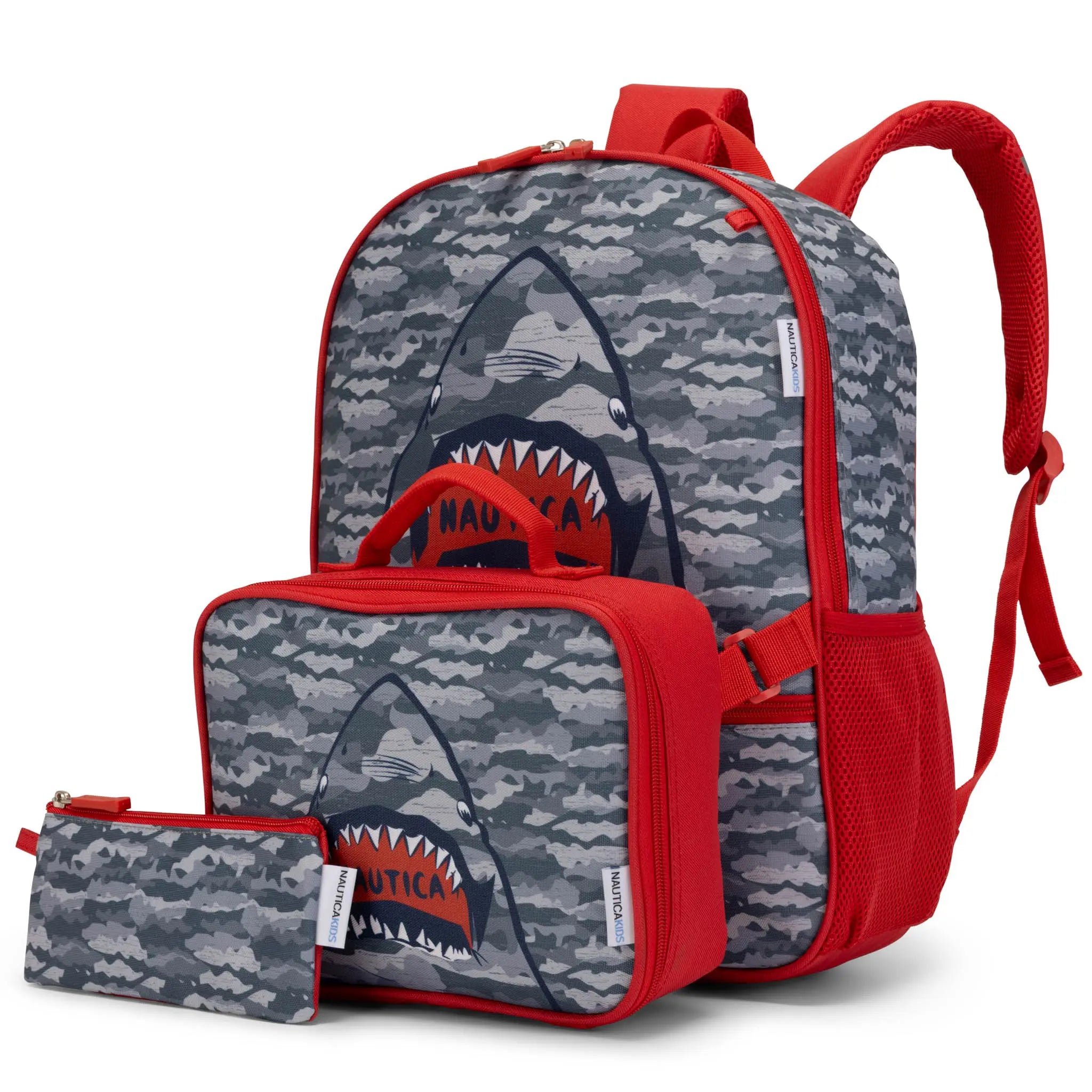 Back to Basics Cushioned Kids 3-Piece Backpack Set | Shark Attack