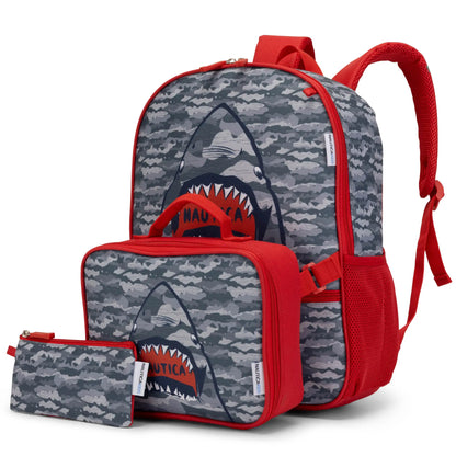 Back to Basics Cushioned Kids 3-Piece Backpack Set | Shark Attack