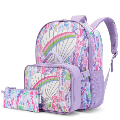 Back to Basics Cushioned Kids 3-Piece Backpack Set | Pastel Shell