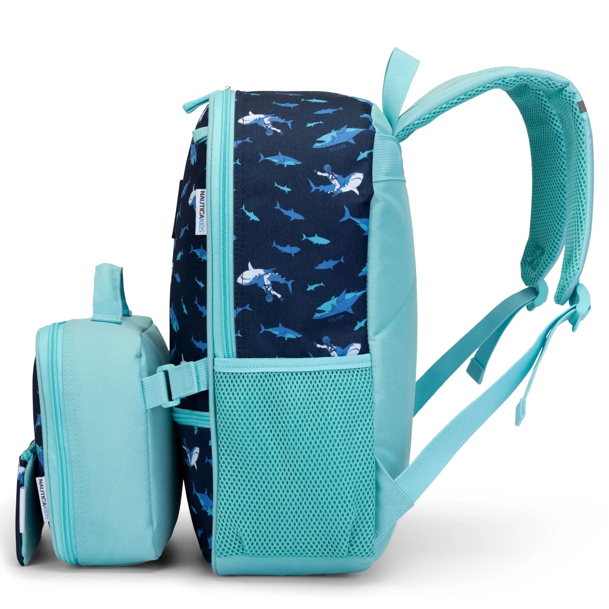 Back to Basics Cushioned Kids 3-Piece Backpack Set | Shark Riders