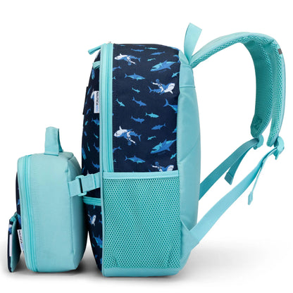 Back to Basics Cushioned Kids 3-Piece Backpack Set | Shark Riders