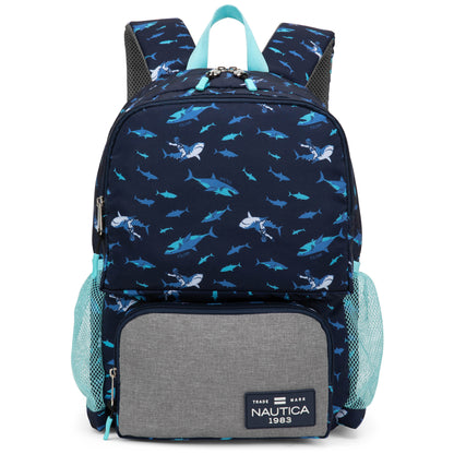 Mochila para niños para la escuela | Jinetes de tiburones | 16" de alto