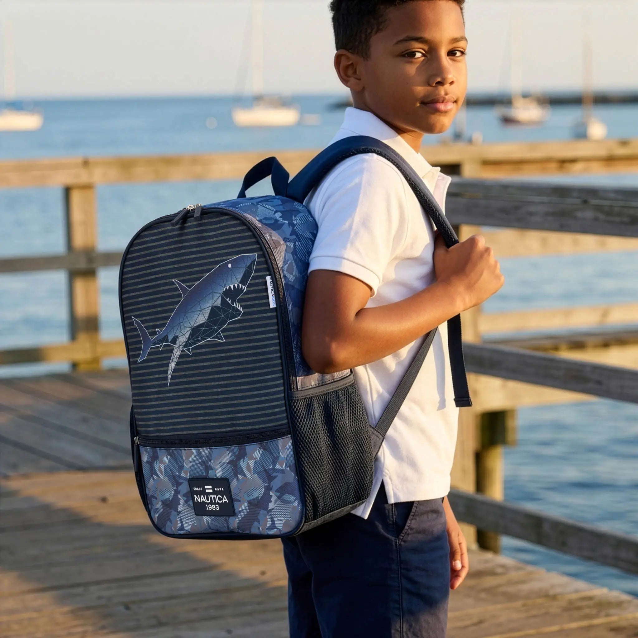 Back to Basics Cushioned Kids Backpack | Shark Frenzy | 16" Tall