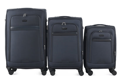 Noah Soft Shell Expandable 3 Piece Spinner Luggage Set with Lock