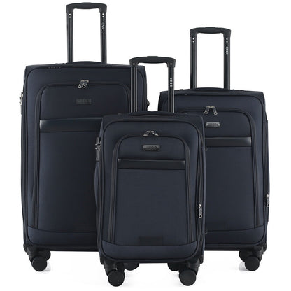 Noah Soft Shell Expandable 3 Piece Spinner Luggage Set with Lock