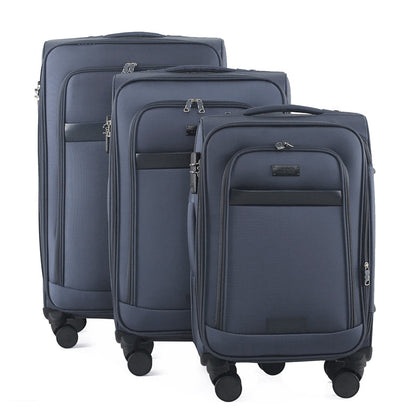 Noah Soft Shell Expandable 3 Piece Spinner Luggage Set with Lock