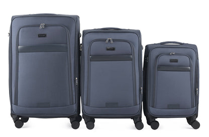 Noah Soft Shell Expandable 3 Piece Spinner Luggage Set with Lock