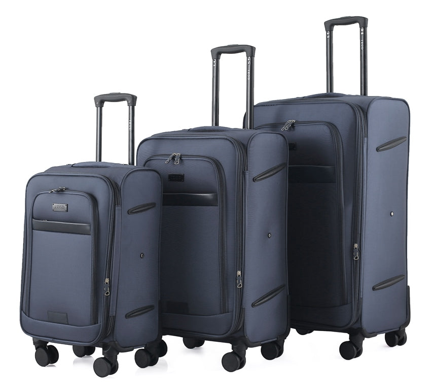 Noah Soft Shell Expandable 3 Piece Spinner Luggage Set with Lock