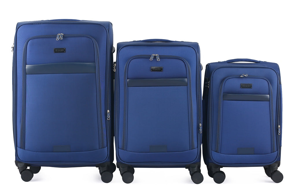 Noah Soft Shell Expandable 3 Piece Spinner Luggage Set with Lock