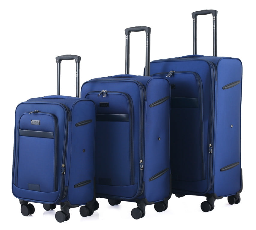 Noah Soft Shell Expandable 3 Piece Spinner Luggage Set with Lock