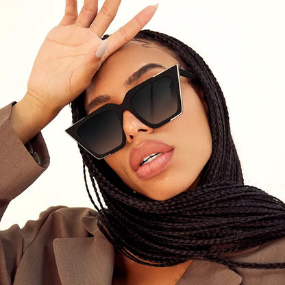 The CEO - Black Faded Black Lens Cateye Sunglasses