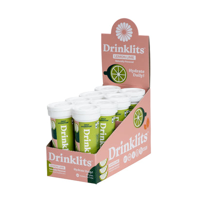 Lemon Lime Electrolyte Tablets for Daily Hydration (8 Tubes, 80 Servings)