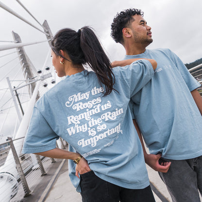 All-American Slogan Tee - Sky
