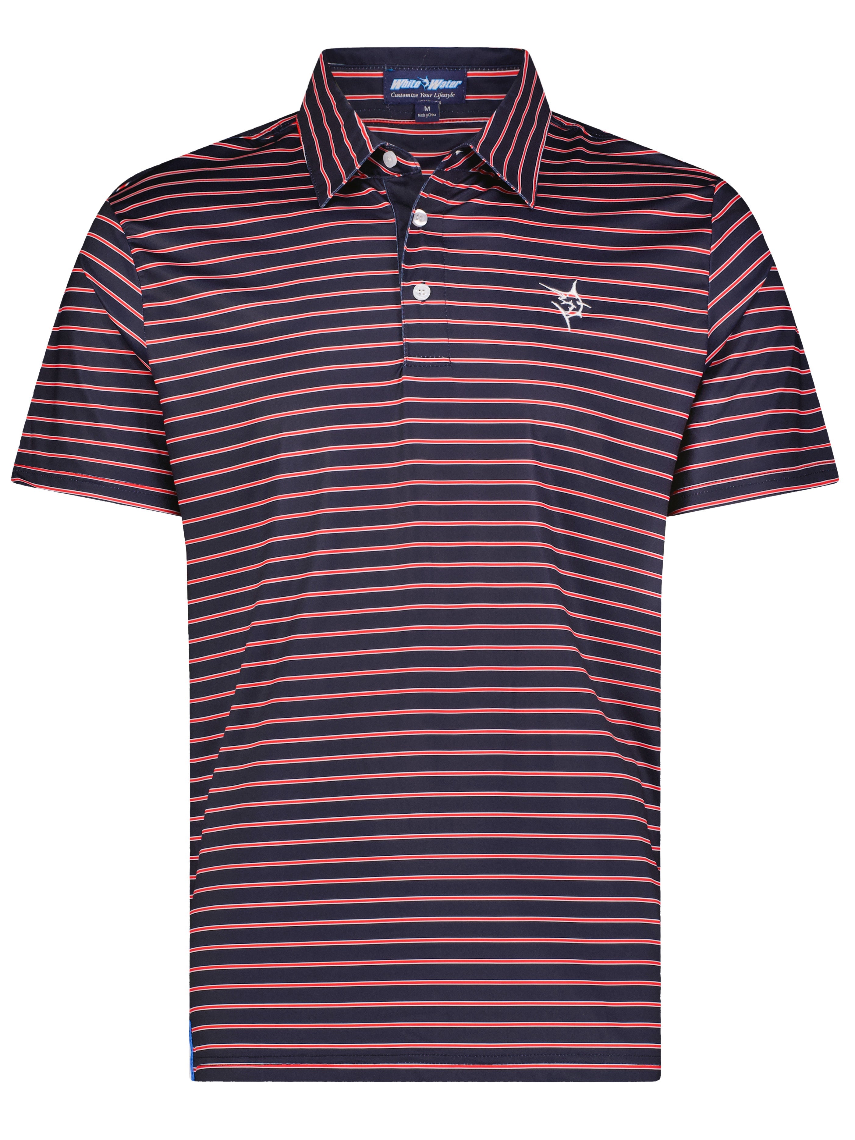 Men's Striper Polo. Purple