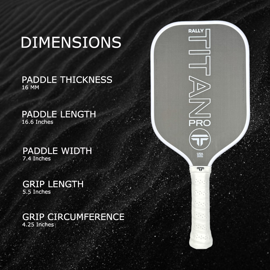 Titan Pro 16MM | Thermoformed Unibody Construction Pickleball Paddle | White with Black