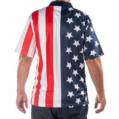 Men's Performance Golf American Flag Shirt