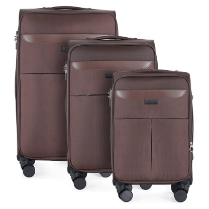 Noah Soft Shell Expandable 3 Piece Spinner Luggage Set with Lock