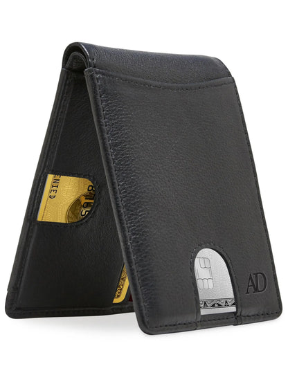 Leather Pull Strap Bifold Wallet