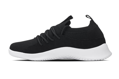 Q132 - 2.4 Inches Taller (Black/White Sole) - Ultra Lightweight Men's Sneakers
