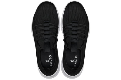 Q132 - 2.4 Inches Taller (Black/White Sole) - Ultra Lightweight Men's Sneakers
