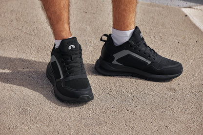 Q150  - 2.4 Inches Taller (Black) - Men's Sneakers