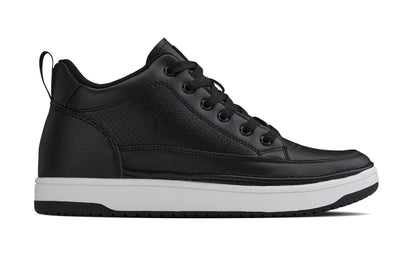 Q271  - 2 Inches Taller (Black Noir) - Elevated Leatherette Micro-Perforated Men's Sneakers