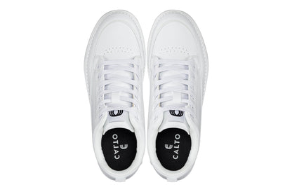 Q272  - 2 Inches Taller (White & Gum Sole) -Elevated Leatherette Micro-Perforated Men's Sneakers