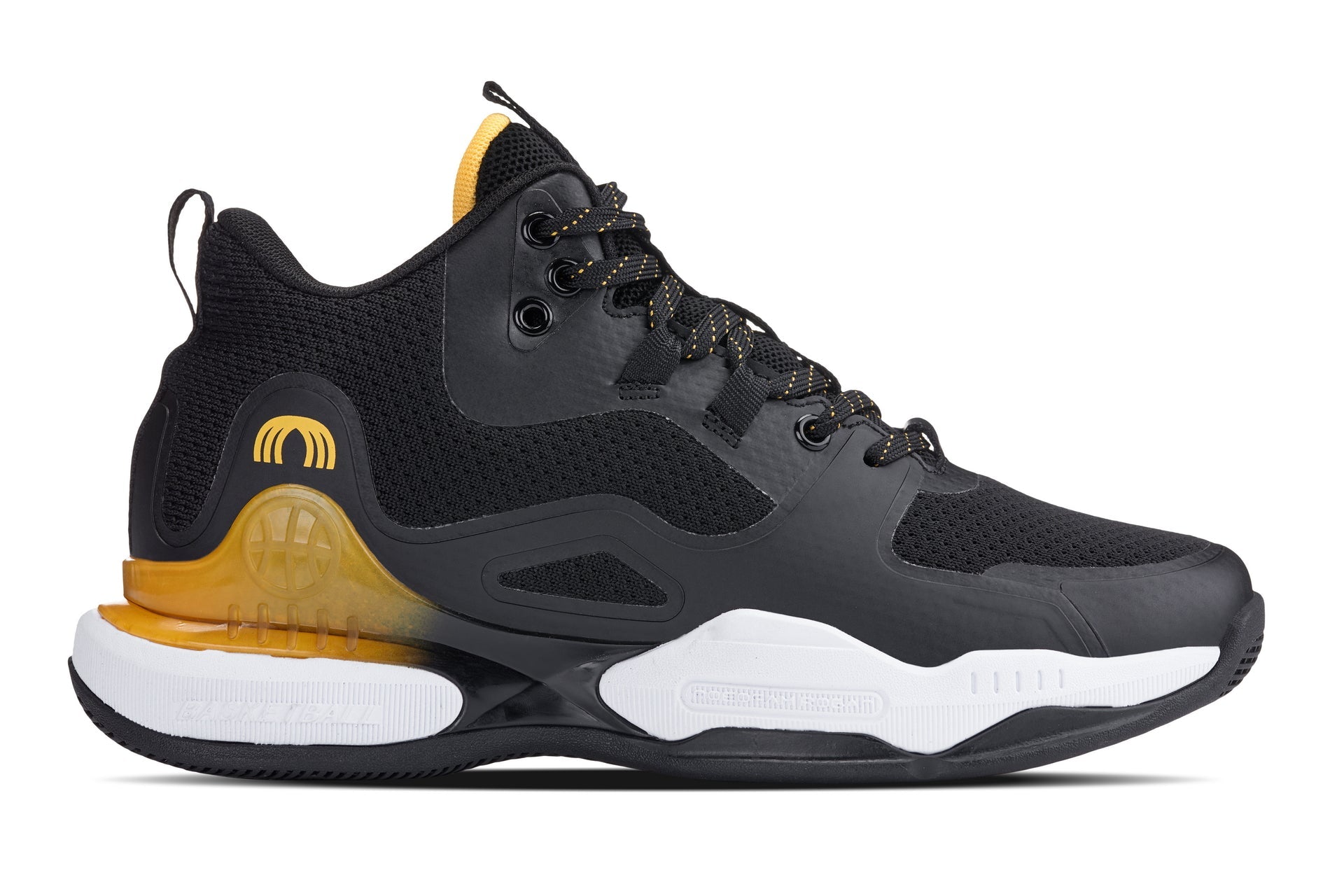 Q391 - 3 Inches Taller (Black/Orange) - Basketball High-Top Men's Sneakers