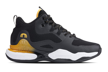 Q391 - 3 Inches Taller (Black/Orange) - Basketball High-Top Men's Sneakers