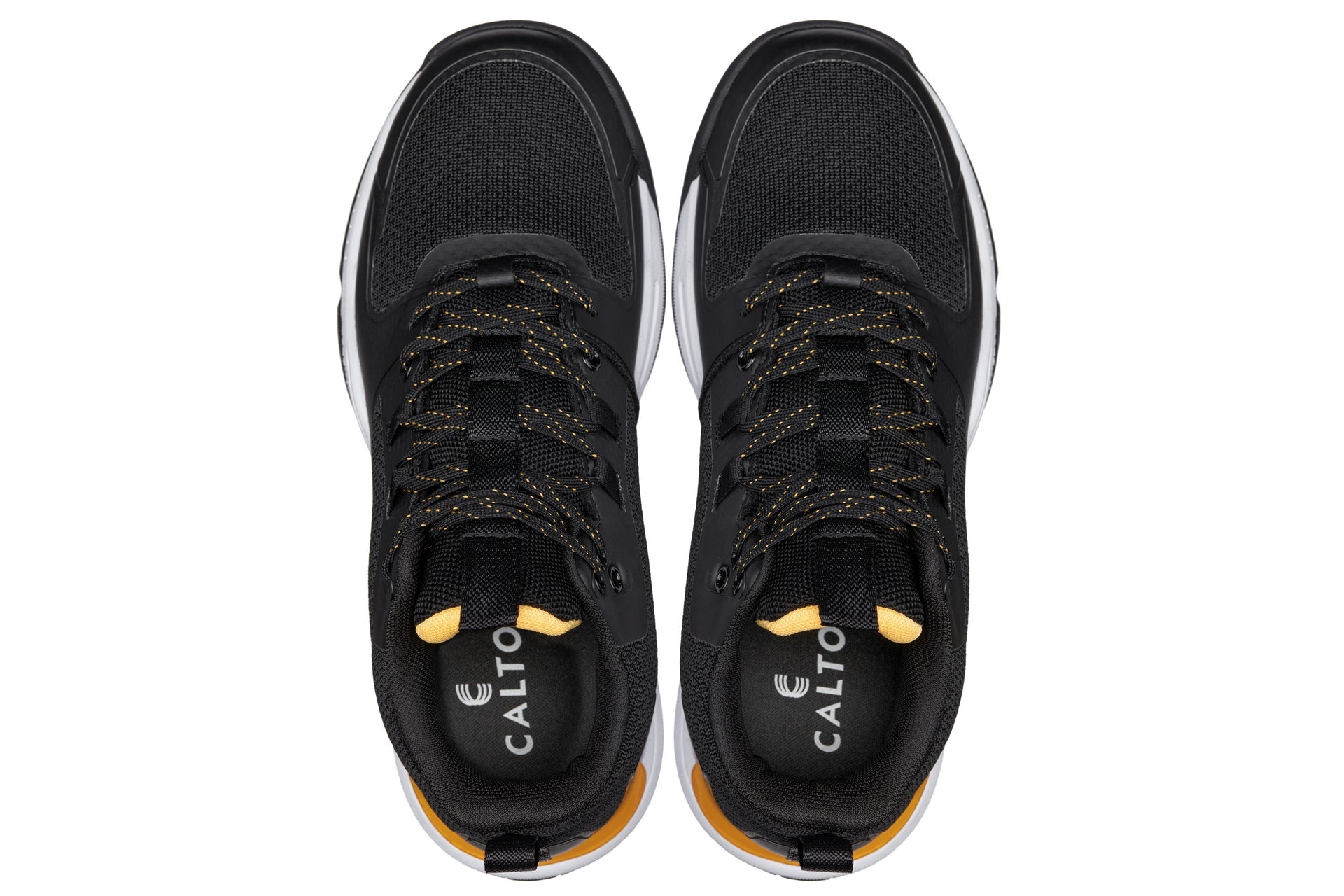 Q391 - 3 Inches Taller (Black/Orange) - Basketball High-Top Men's Sneakers