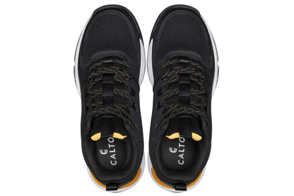 Q391 - 3 Inches Taller (Black/Orange) - Basketball High-Top Men's Sneakers