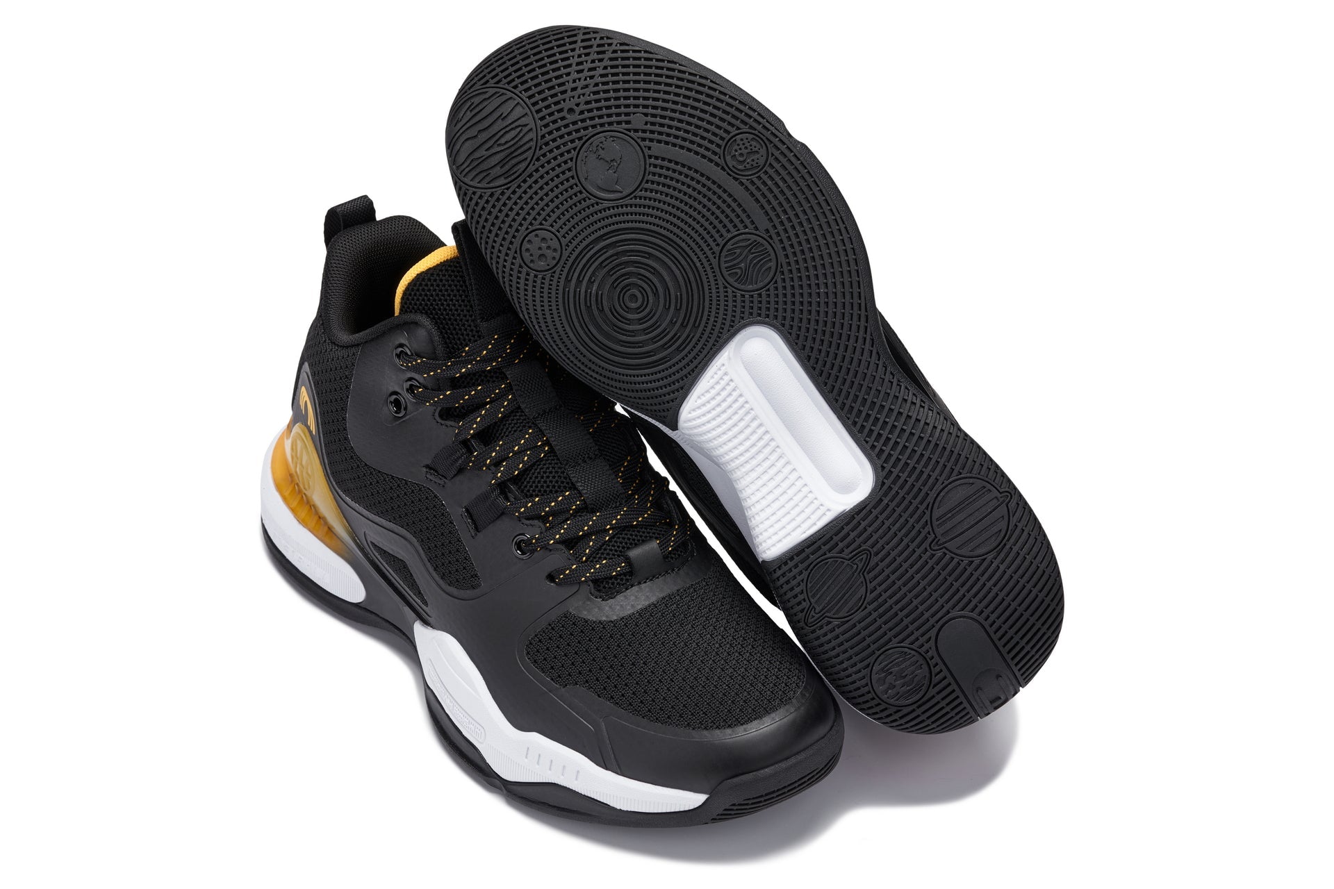 Q391 - 3 Inches Taller (Black/Orange) - Basketball High-Top Men's Sneakers