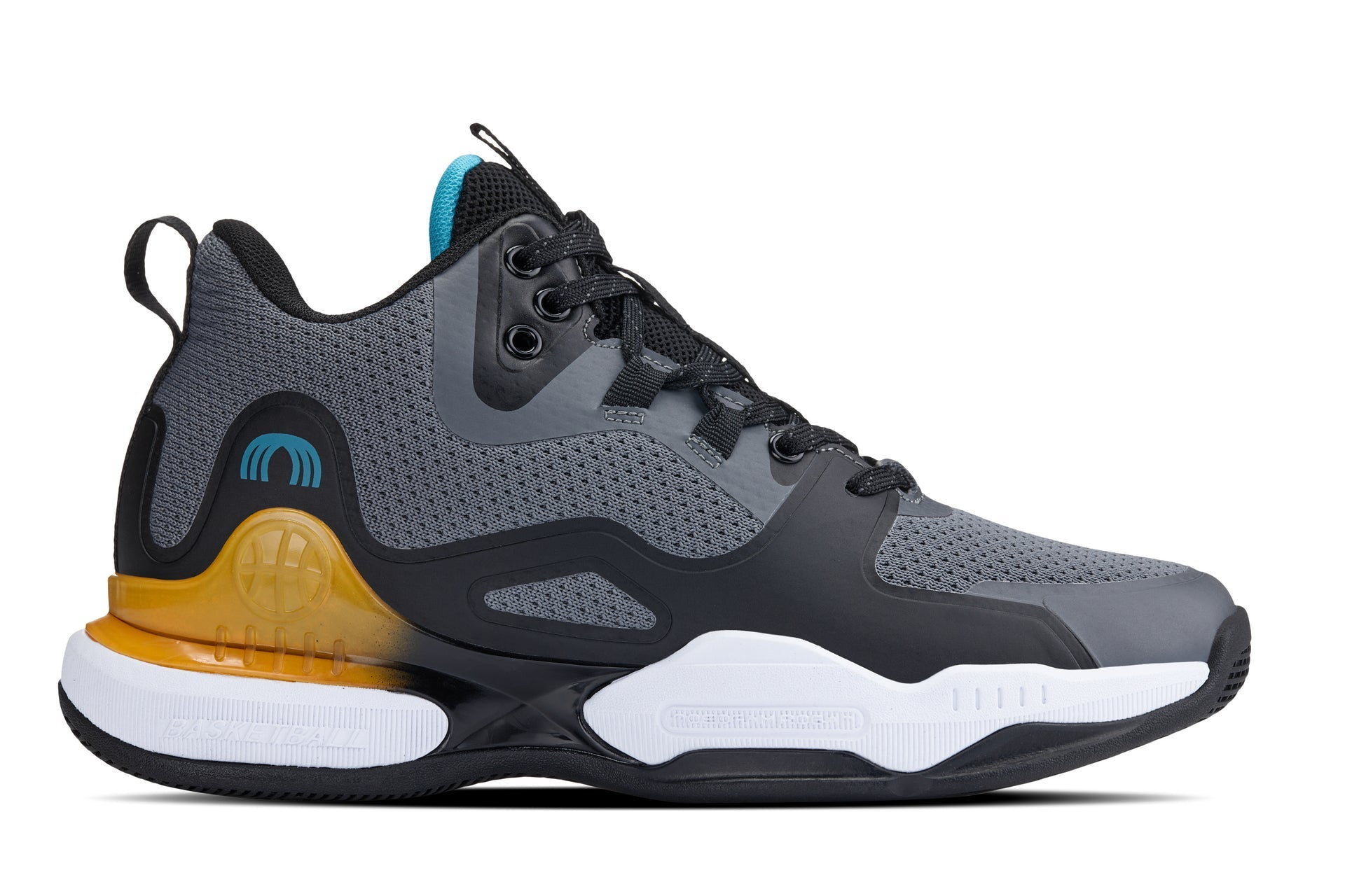 Q392 - 3 Inches Taller (Gray/Orange) - Basketball High-Top Men's Sneakers