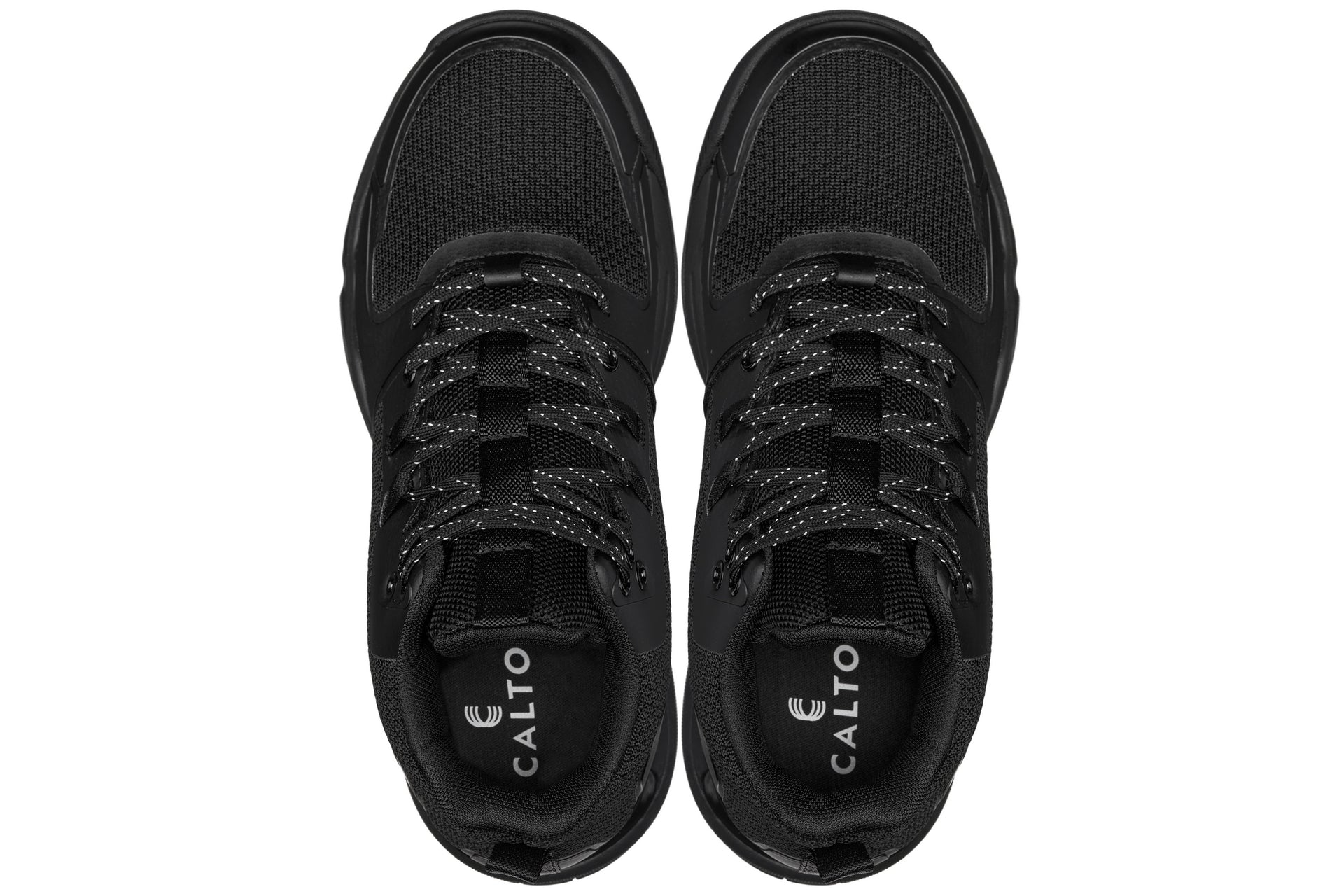 Q393 - 3 Inches Taller (Black) - Basketball High-Top Men's Sneakers