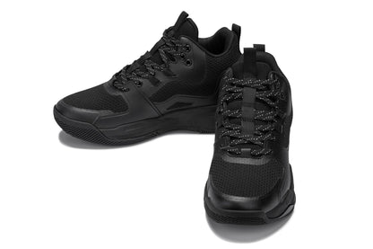Q393 - 3 Inches Taller (Black) - Basketball High-Top Men's Sneakers