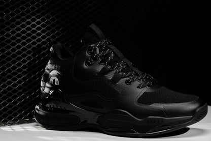 Q393 - 3 Inches Taller (Black) - Basketball High-Top Men's Sneakers