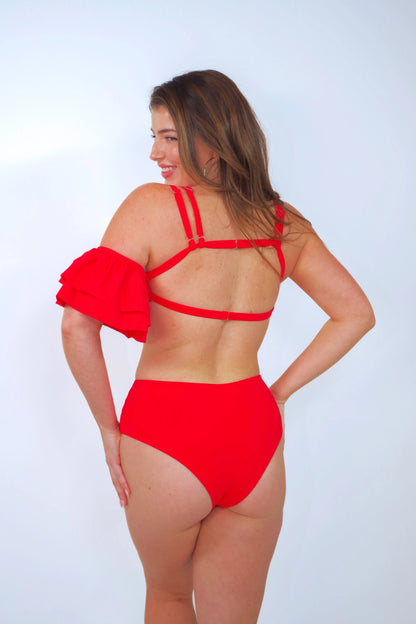 Rafa one piece swimsuit with ruffle sleeve