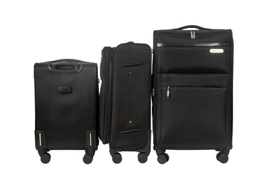 River Soft Shell Expandable 3 Piece Spinner Luggage Set